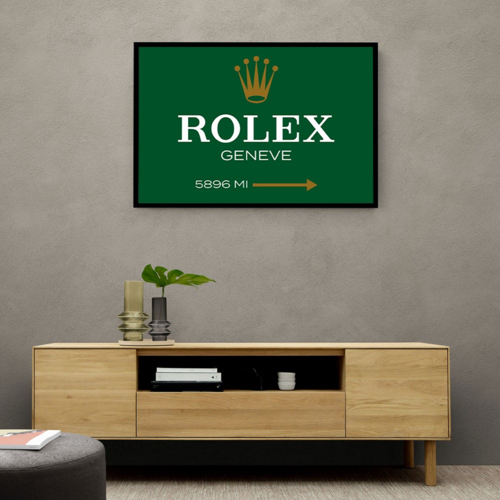 Rolex on sale green background